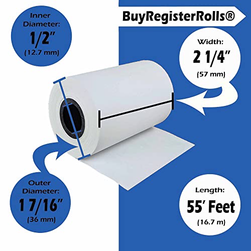 Clover Flex Receipt Paper 2 1/4 X 55 (10 Rolls - 55 Gsm) Thermal Paper From Buyregisterrolls #TOP1