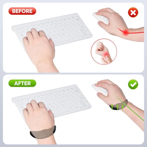 Image of Left-Handed and Right-Handed Truly Ergonomic Wrist Rest for Mouse and Keyboard, Carpal Tunnel Support, Pain Relief, Anti-Fatigue, Easy Glide, Office Computer Laptop Gaming (Left+Right)