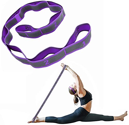 Yomiin Fascia elastica per yoga, Palestra Accessori, con 9 fiocchi, fascia da ginnastica, fasce di resistenza altamente elastiche per asana, stretching e allenamento completo per principianti