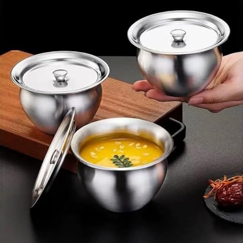 Tazón de acero inoxidable 304 con tapa para cocina miniatura 3