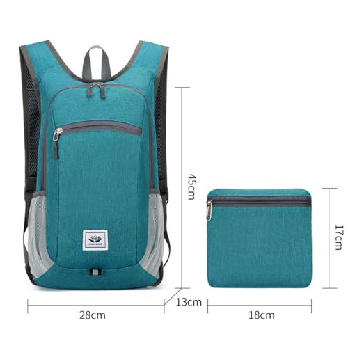 Mochila moderna plegable verde unisex grande para actividades al aire libre miniatura 3