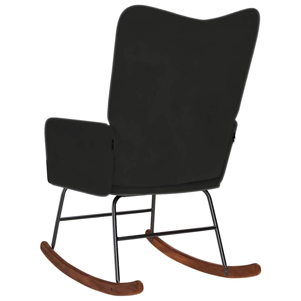 Mecedora de terciopelo con asiento y respaldo acolchados gruesos, marco estable de madera contrachapada y metal, patas de madera para un soporte seguro, cómodo sillón para sala de estar