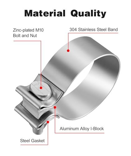 Evil Energy EV01621S3.0 3.0 Inch Exhaust Clamp,Narrow Band Muffler Clamp Stainless Steel thumb #3