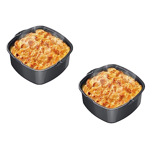 JIVIMOCO 2 PCS Cesta Antióxido Resistente a las Altas Temperaturas Bakeware Molde para Freidora de Aire