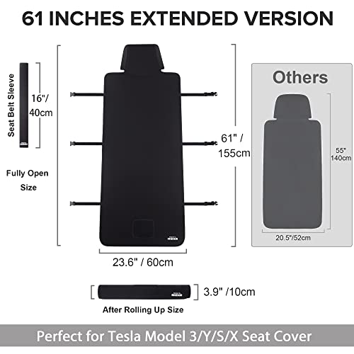 Reledesa Seat Cover For Tesla Model Y, Upgrade Widened Waterproof Neoprene Front Seat Protector For Tesla Model 3 S X,Accessories For Cars(Sedan/Suv), With 3 Buckle Straps And Storage Pouch(1 Pc) #TOP5