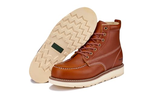 Image of Golden Fox Work Boots 6 inch Men's Moc Toe Wedge Comfortable Boot for Construction