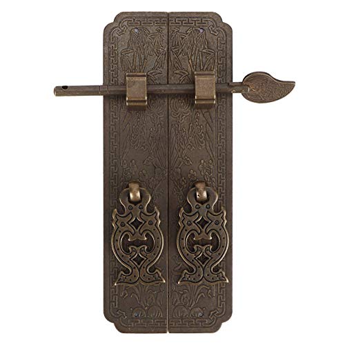 Nivvity Fermoir Boite en Bois, Kit de poignées de Porte rétro Style Chinois Antique Cuivre Poignée de Traction de Porte Accessoires de Porte pour Meubles Accessoires de Porte adaptés – vue 8