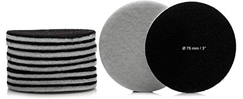 Glass Polish - Juego de 10 almohadillas pulidoras (75 mm, fieltro aterciopelado)