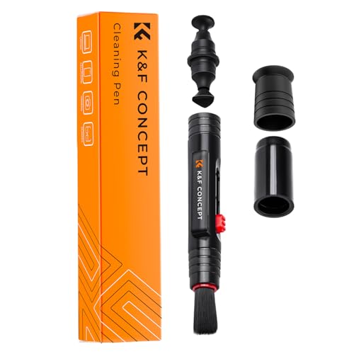 K&F CONCEPT Stylo de Nettoyage pour Objectif Brosse de Nettoyage Douce et Spéciale pour Objectif d'Appareil Photo, Filtres, Viseurs, Téléphones, Ordinateur, Tablette et Ordinateur (Modèle 2 en 1)