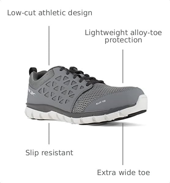 Image of Reebok Men's Rb4041 Sublite Cushion Safety Toe Athletic Work Shoe Black