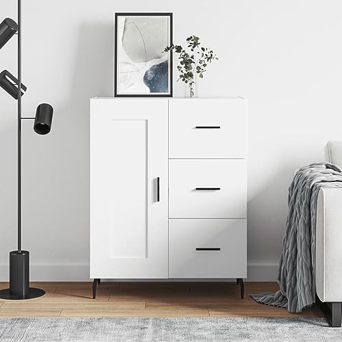 UJCHVHN Aparador blanco de 69,5 x 34 x 90 cm, madera de ingeniería, armarios y almacenamiento, bufés y aparadores