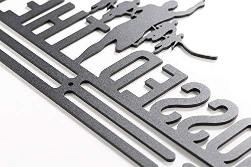 Sports Medal Holder Medal Hanger Display I Crossed the Line Running Carbon Steel Two Tiers Professional Wall Mount