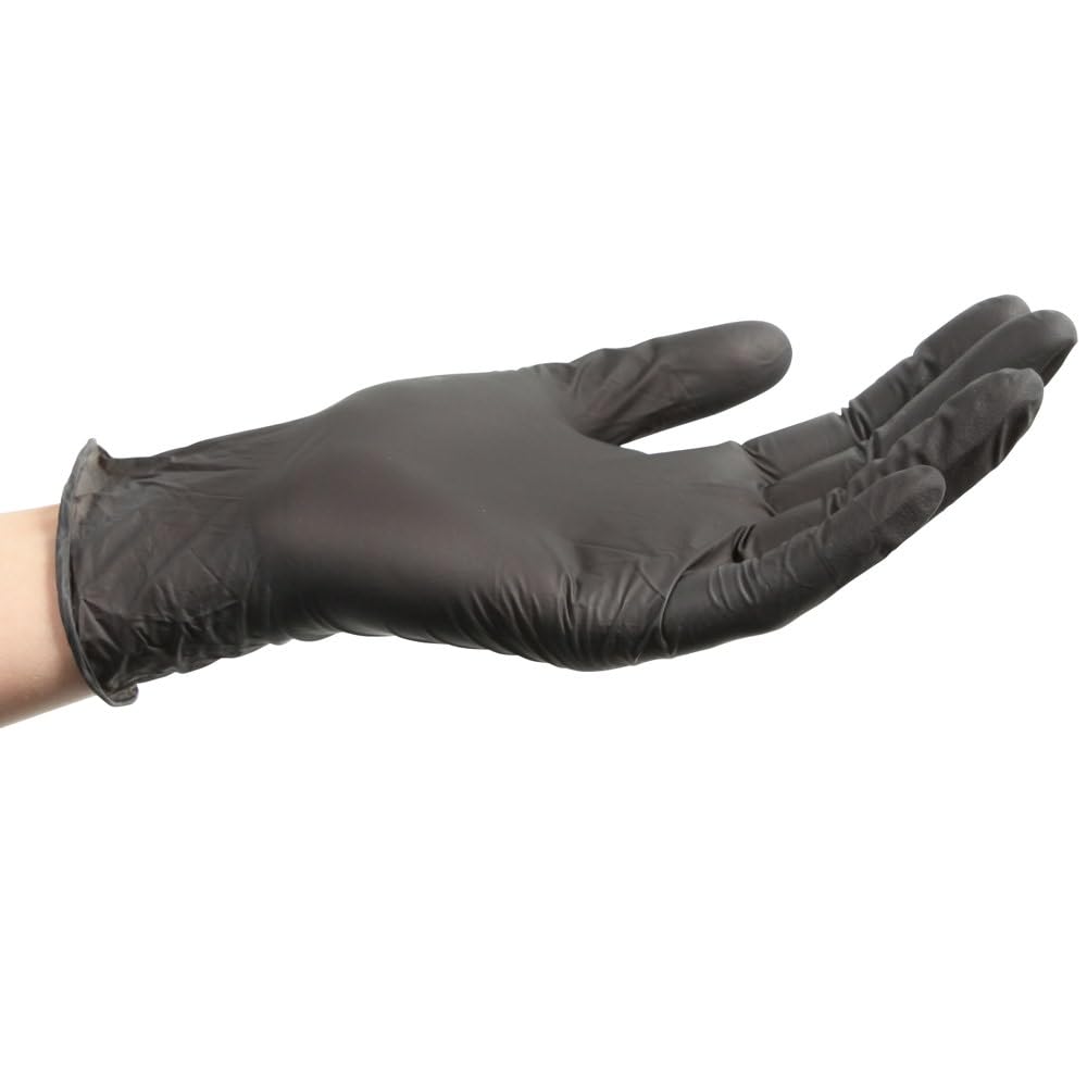 ForPro Disposable Nitrile Exam Gloves, Medical Grade, 4 Mil Extra Protection, Powder-Free, Latex-Free, Non-Sterile, Food Safe, Black, Medium, 100-Count