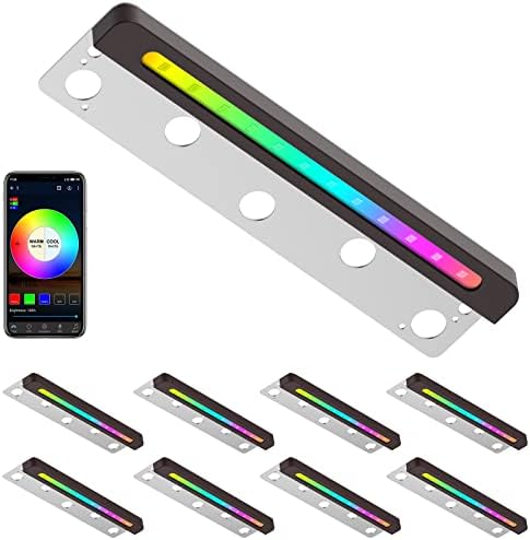 8-Pack Woark Smart Hardscape Lighting, Retaining Wall Lights, 3W 12 Inch, IP65 Waterproof Step Light, 12V Low Voltage AC/DC, Soft White 2700K, Compatible with Alexa & Google Assistant