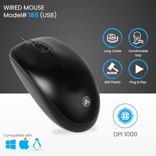 Image of Prodot 4-in-1 Wired Combo Pack | 217 Mini Wired Keyboard + 185 Optical Mouse + 4 in1 Port USB Hub + Anti-Slip Mouse Pad | for Laptop /Desktop