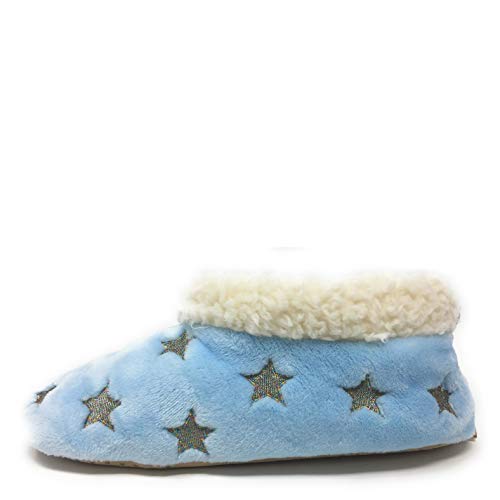 Women’s The Starz Plush Slippers, Cute Fuzzy Sherpa Slippers, Glitter and Stars House Indoor Shoes3