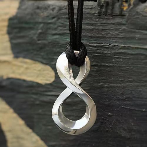 Sterling Silver Möbius Infinity Pendant Necklace, Polished Finish, Unisex Design, Creative Jewelry Gifts3