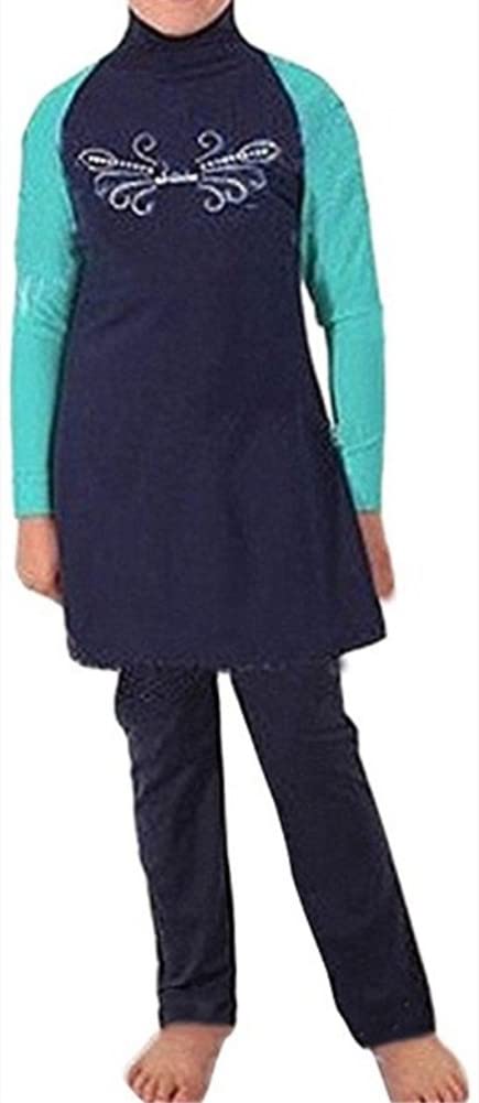 nadamuSun Muslim Swimwear for Kid Girls Children Modest Islamic Hijab Swimsuits Burkini