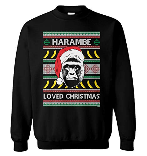 Harambe Loved Christmas - RIP Gorilla Meme Unisex Crewneck Sweatshirt