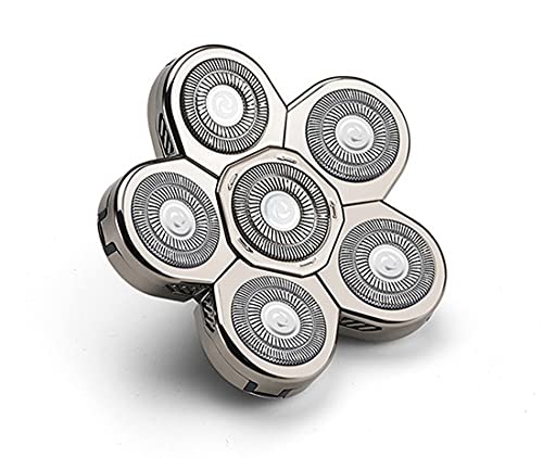 FitSand Replacement Shaver Head Blade Cutters 6D Floating Shaving Waterproof Electric Razor Head for Bald and Face (Silver)
