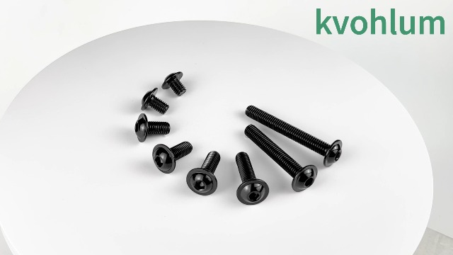 Image of M5-0.8 x 8mm 50 PCS Flanged Button Head Socket Cap Bolts Screws, Stainless Steel 304, Allen Socket Drive, Screwdriver Bit Included, Bright Finish, Fully Machine Thread