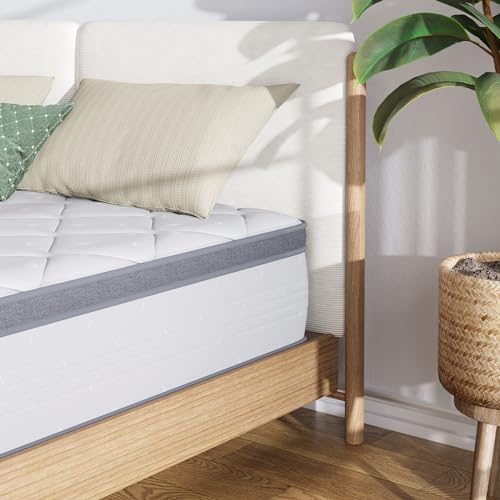 Novilla Queen Size Mattress, 10 Inch Queen Hybrid Mattress in a Box, Pocket Innerspring Mattresses for Motion Isolation, Pressure Relief, Sopportive & Firm Feel