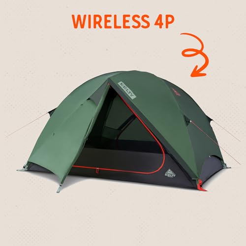 Image of Kelty Wireless Freestanding Camping Tent, 2 4 or 6 Person Size, Huge Interior and Peak Height, Intuitive + Easy to Pitch, Color Coded Setup