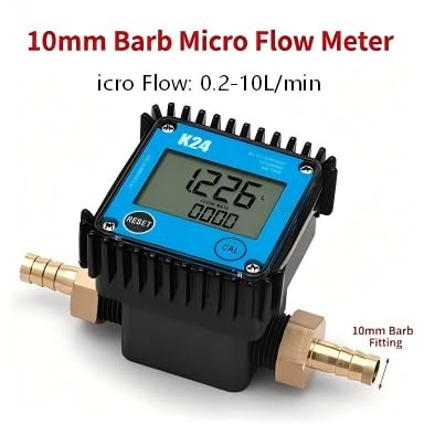 Caudalímetro digital G1/4 G1/2 medidor de flujo de agua de aceite | Pantalla LCD; Medición de microflujo; 0,2 – 10 L/min; carcasa PPS; para combustible aceite hidráulico gasolina