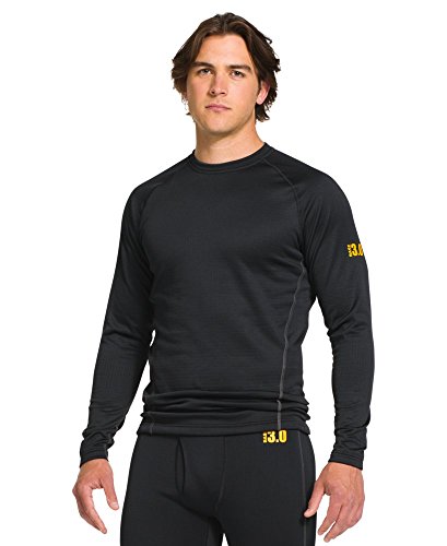 Under Armour Men's UA Base 3.0 Crew Black/Battleship/School Bus-001 Medium