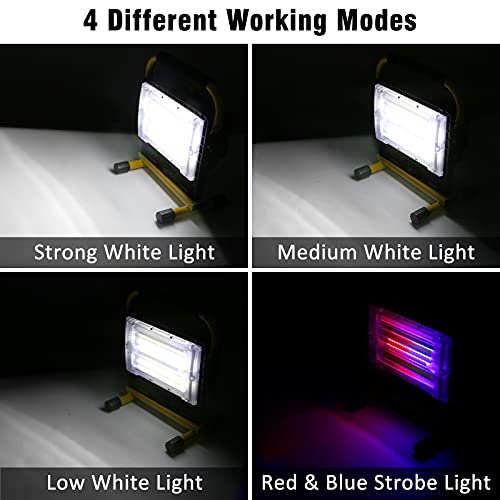 Coquimbo LED Baustrahler Akku, 60W LED Arbeitsleuchte Akku Strahler IP65 Wasserdicht Tragbar Arbeitsscheinwerfer… – Bild 3