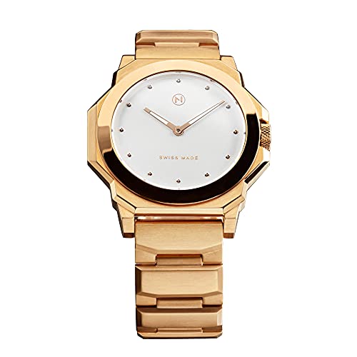 Montre Rocketeer NOVE quartz suisse blanche et or rose mixte