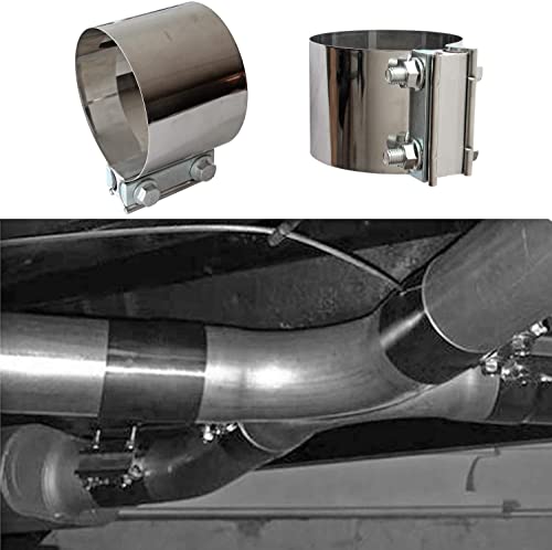 Image of Exhaust Band Clamps 4 Inch Butt Joint Exhaust Pipe Muffler Band Clamp 304 Stainless Steel(4 Pack 4 inch Butt Lap Joint Exhaust Clamp)