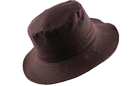 Bob huilé de qualité supérieure marron avec grands bords taille 59
