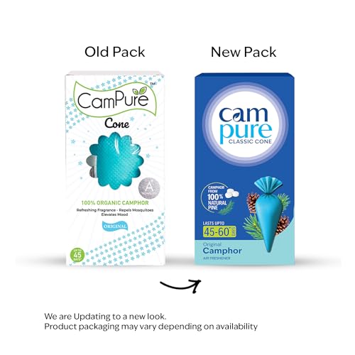 Image of CamPure Camphor Cone Pack Of 4-100% Organic | Air Freshener For Car, Wardrobe, Office Cabin's, Drawers, Travel Bag & Bathroom
