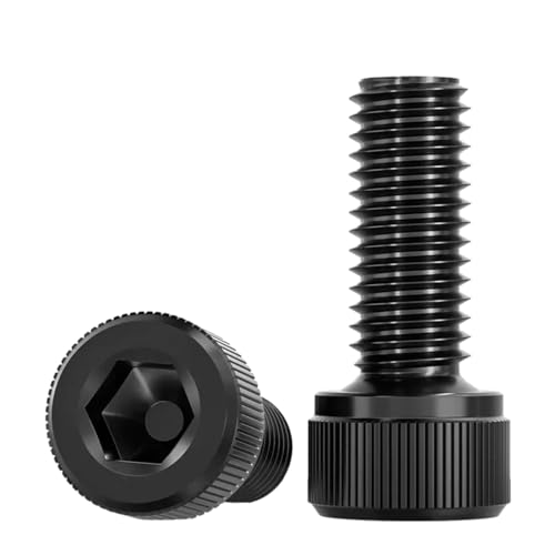 Drenky Tornillos Cilíndricos Negro M8 X 12 mm, 10 Piezas Tornillos de Cabeza Hexagonal Interior Alta Resistencia Tornillos Cabeza Cilíndrica Acero Inoxidable DIN 912 / ISO 4762 Tornillos Allen
