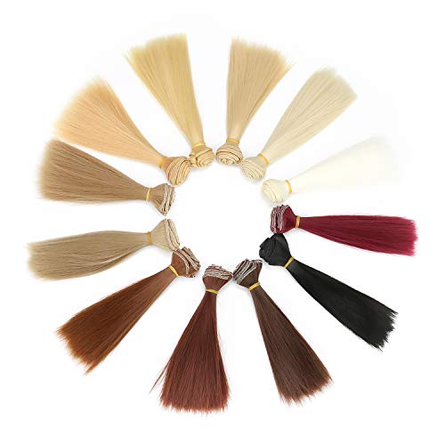 A Set of 12 Color SD Doll DIY Straight Hair 15cm100cm BJD/- for Arts and Crafts, Doll Making, and More