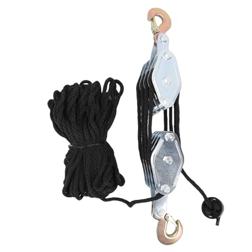 Seilrolle aus Zinklegierung mit 270° Haken - Seilblock & Lagerequint zum Heben schwerer Lasten ideal für Takelage C und Worhop Einsatz