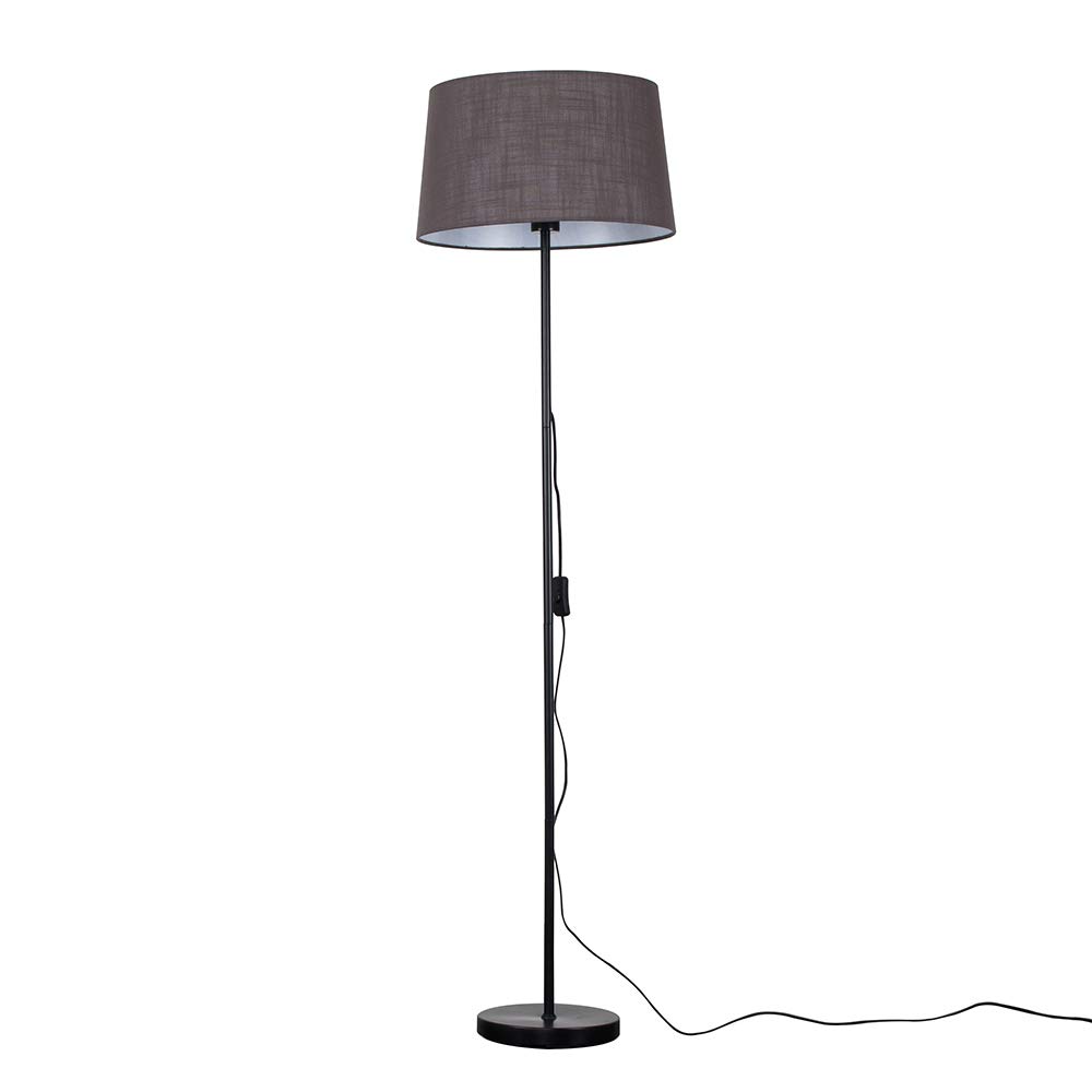 ValueLights Modern Stem Floor Lamp - Grey - Metal/Faux Linen