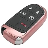 Pink TPU Key Fob Cover Case Remote Holder for 2020 2021 Jeep 2018 2019 Grand Cherokee Renegade Chrysler 200 300 Dodge RAM Durango Charger Challenger Journey