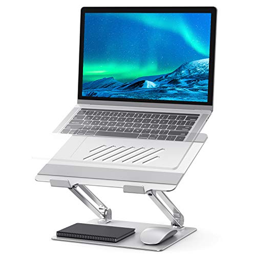 Adjustable Laptop Stand, POVO Ergonomic Portable Notebook Stand with Heat-Vent, Heavy Duty Laptop Holder Compatible with MacBook Air/Pro, Dell, HP, Samsung, Lenovo More 10-17