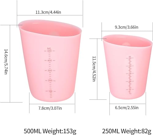 Set de 2 vasos medidores de silicona 250 ml y 500 ml miniatura 2