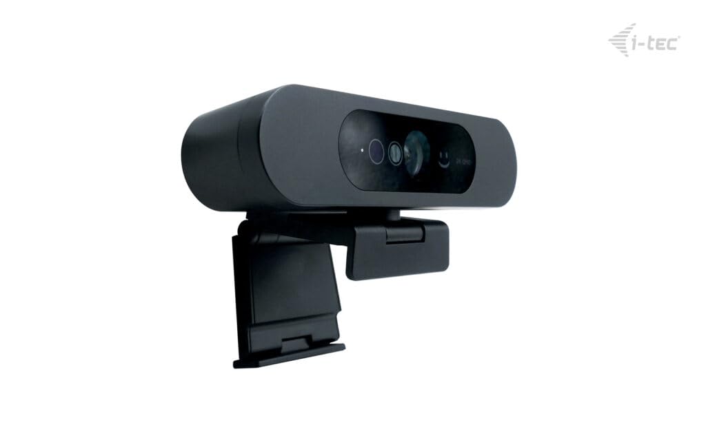 i-tec Solomon WH200 Webcam 2K mit Native Unterstützung für Windows Hello, Hochwertiges Mikrofon und Integrierte Datenschutzabdeckung zum Schutz des Benutzers