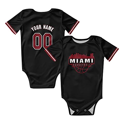 Custom Baby Bodysuit for Basketball City Name & Number Baby Clothes Fans Gifts for Boy Girl