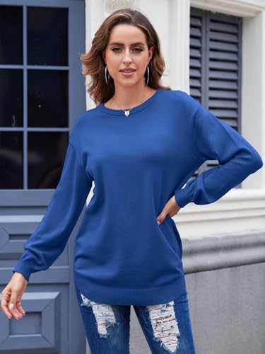 Image of BELAROI Plus Size Sweaters for Women Long Sleeve Shirts Loose Casual Oversized Tunic Sweater Fall Outfits Curved Hem M-5X