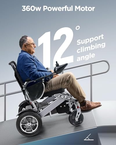 VERPAL Electric Wheelchair,25 Miles Longer Range, Foldable Power Wheelchair for Adults Seniors, Mobility Scooter 500W Dual Motors, Compact Motorized Wheelchair All Terrain, Intelligent Folding - Thumbnail 6