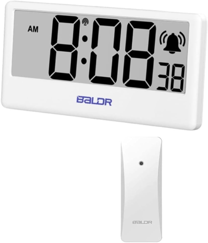 BALDR Internet Time Synchronized Precision Clock - Smart Digital Alarm Clock Wireless Weather Station Outdoor Remote Sensor - Shelf Standing or Wall Hanging Sensor, Bundle Pack