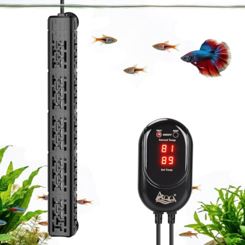 Image of AQQA Fish Tank Heater,Aquarium Heater 50W 150W 250W 400W 500W 800W for 3-220 Gal,Set Temperature 59℉-93℉ Temperature Accuracy,Out of Water or High Temperature Automatic Power Off (500W to 80-130 gal)