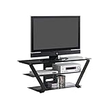Coaster Home Furnishings TV Console with 2 Tiers of Graduated Storage Shelves Black