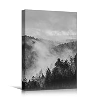 Canvas Wall Art Expressive Landscape Chic Dramatic Duotone Hallway Landscape Mountain Photography - 12x18 inches