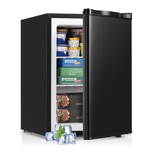 Image of 2.1 Cu.Ft Chest Freezer with 7 Temperature Settings, Quiet Compact Deep Freezer with Removable Basket, Mini Freestanding Freezer for Apartment, Kitchen, RV, Office or Restaurant Use (Black)